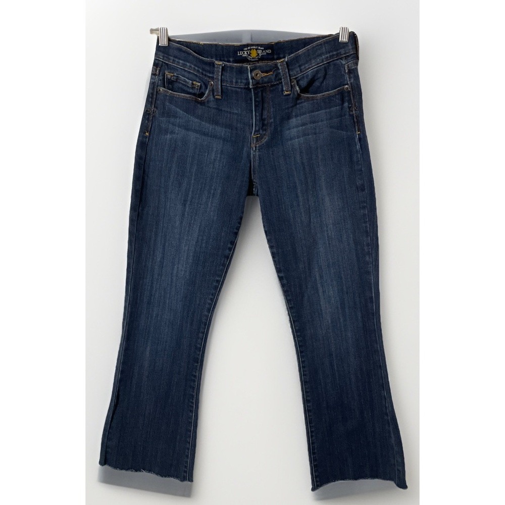 Lucky Brand Sofia Boot Cut Jeans Raw Hem Low Rise Women's Size 6/28 Stretch‎